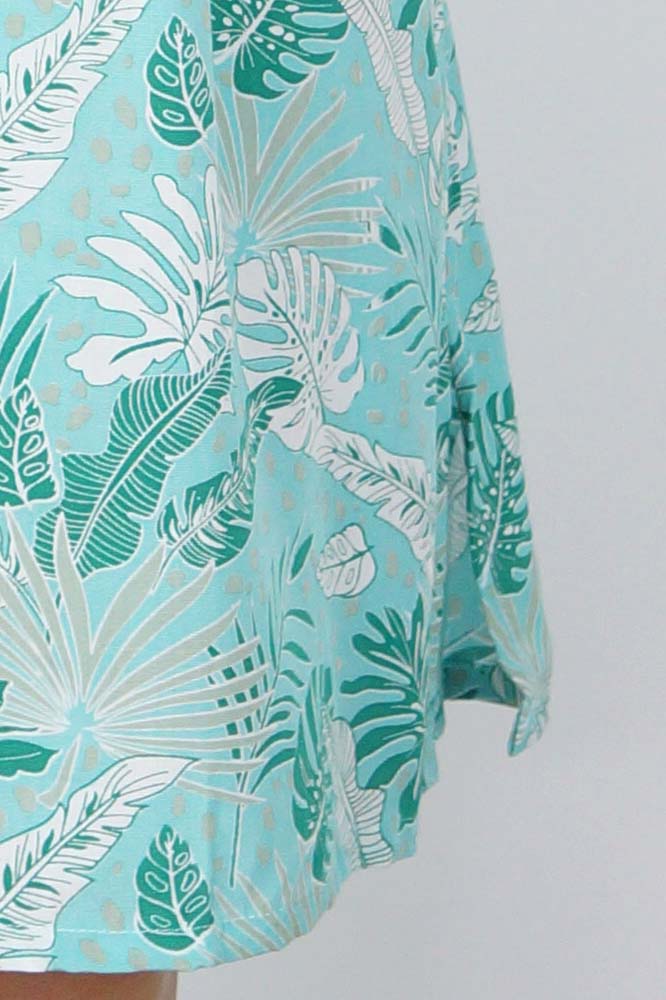 3/4 Sleeve Tunic "Tropical Leaves"