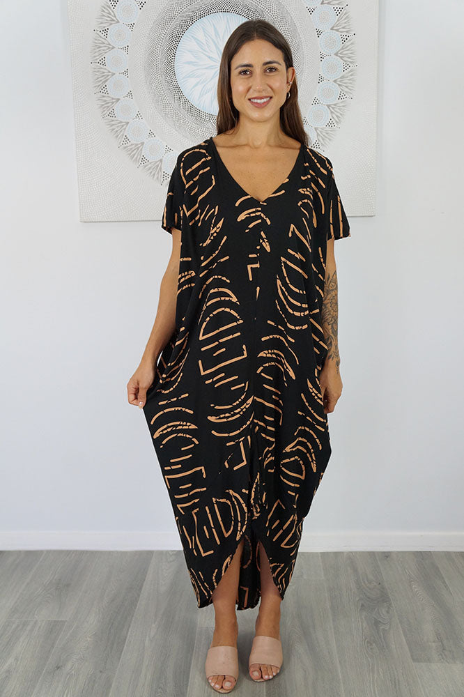 Frilled Toga Dress "Half Moon"