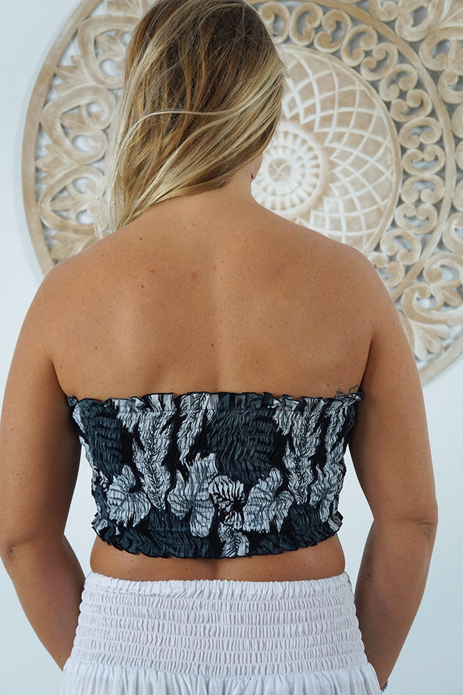 Frilled Boob Tube "Leaves"