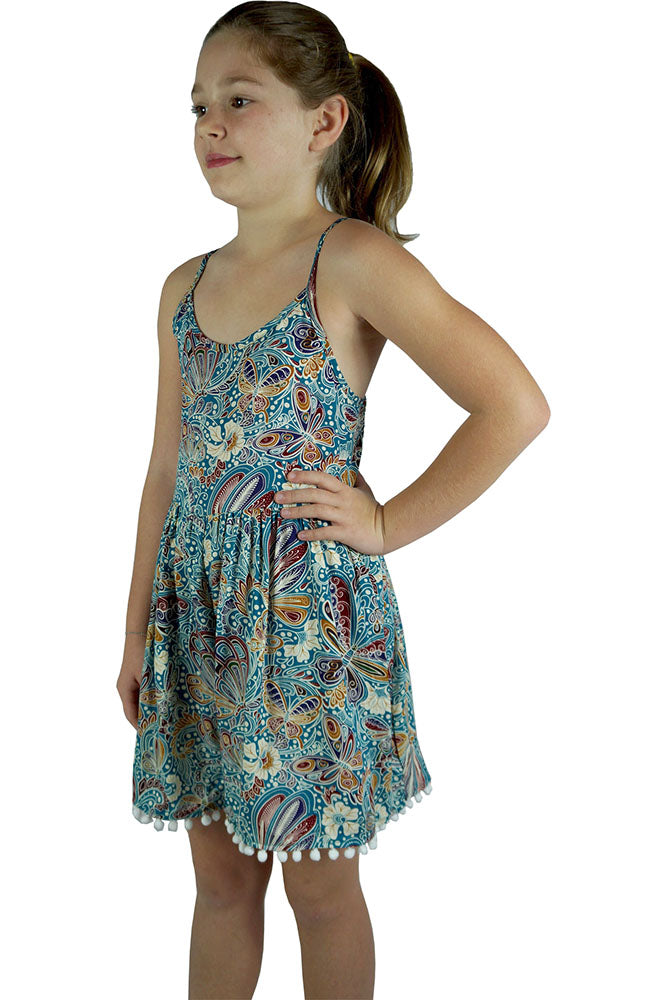 Girls PomPom Jumpsuit - Butterfly