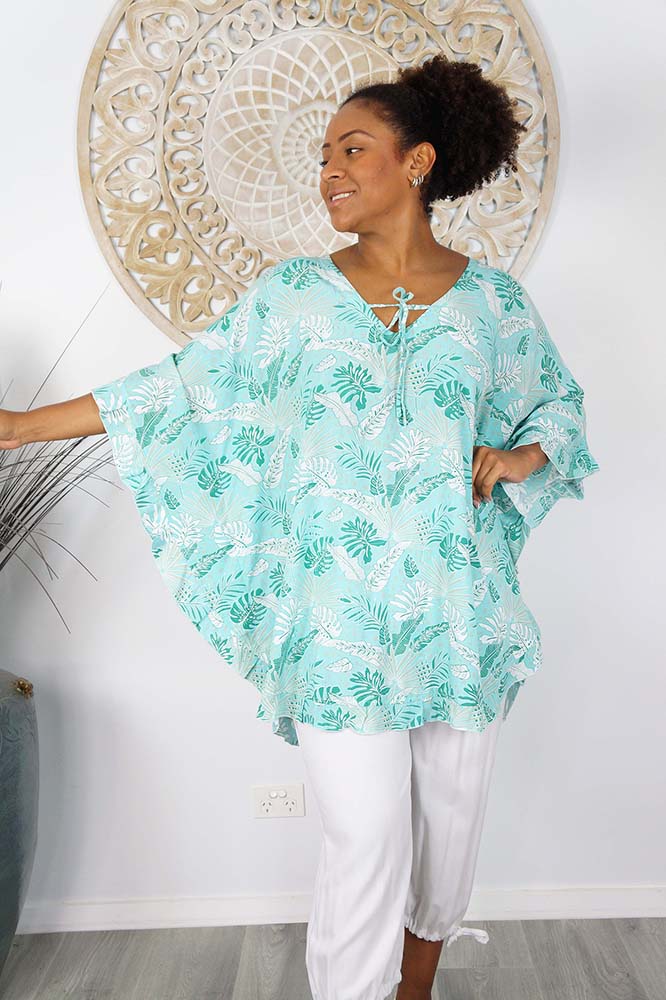 Jasmin Top "Tropical Leaves"
