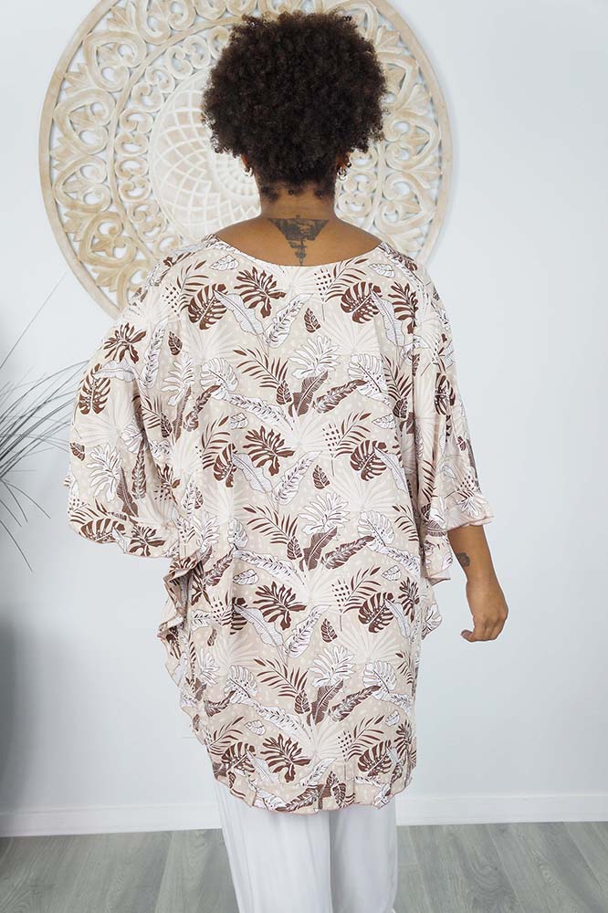 Jasmin Top "Tropical Leaves"