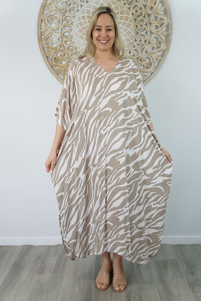Long Kaftan "Large Zebra"