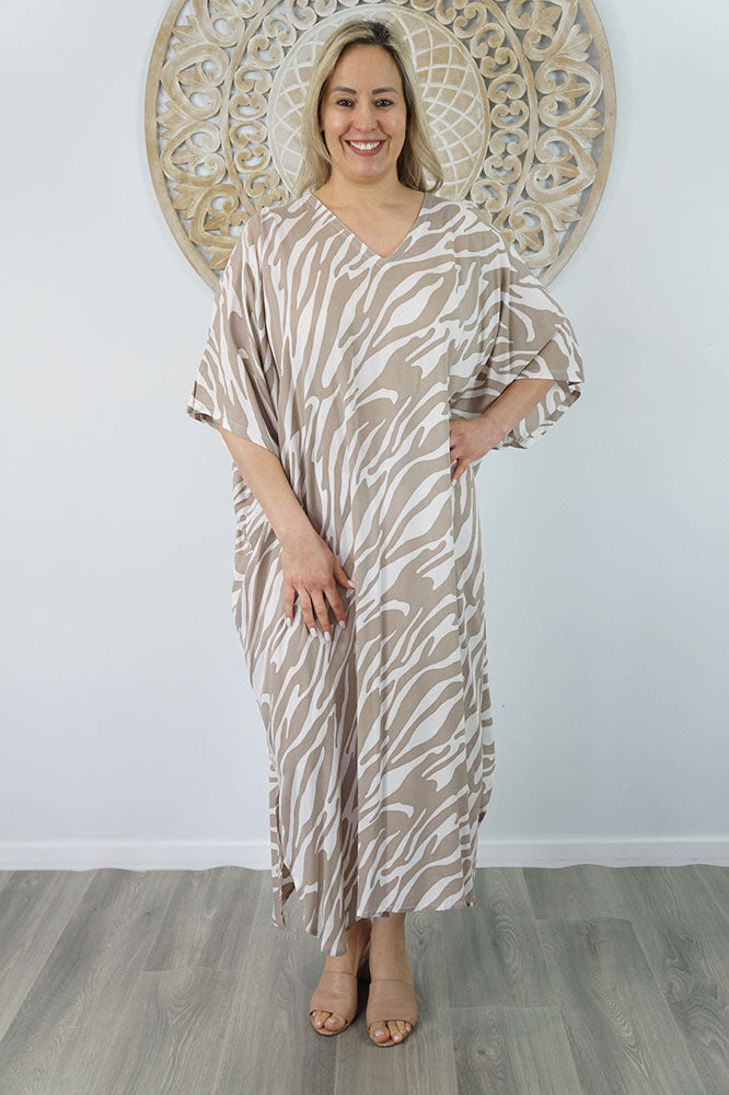 Long Kaftan "Large Zebra"