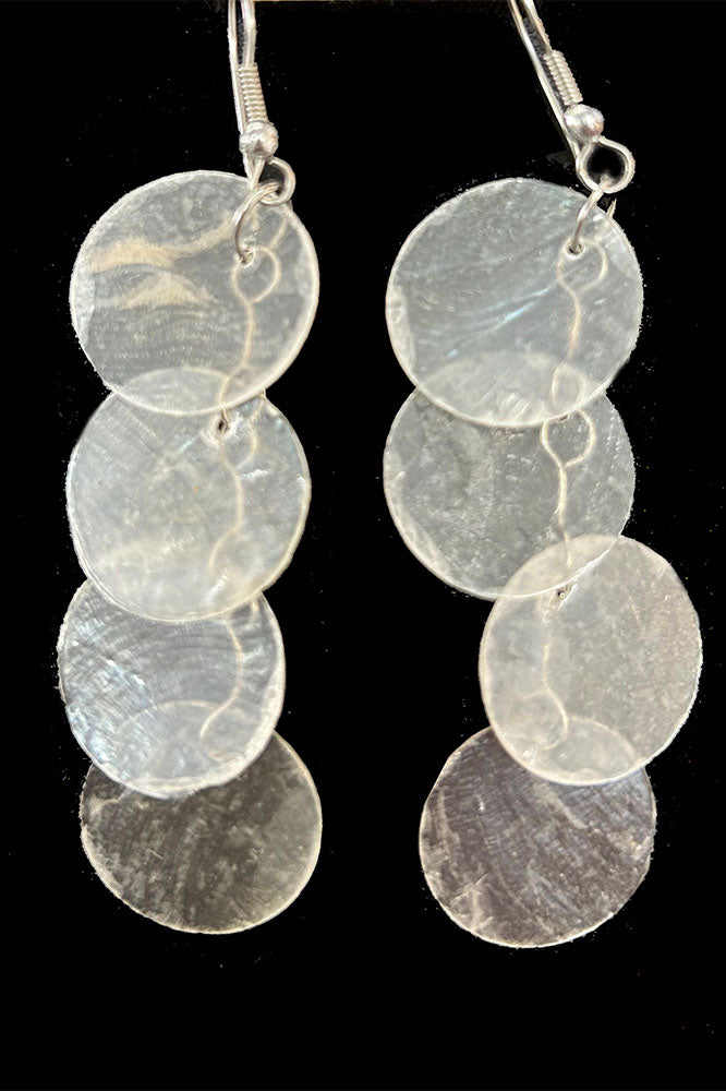 1cm Clear Shell Drop Earings (R108)
