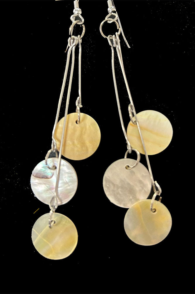 Mother of Pearl Metal Drop Earings (R64)