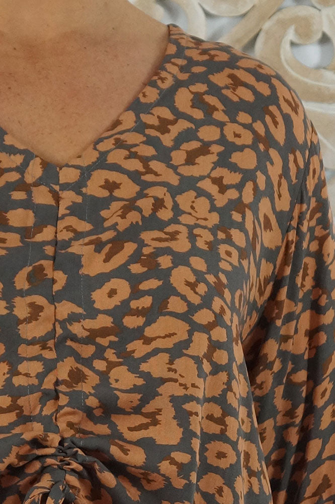Ruched Top "Leopard"