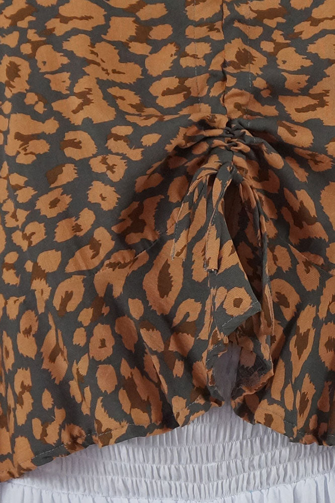 Ruched Top "Leopard"