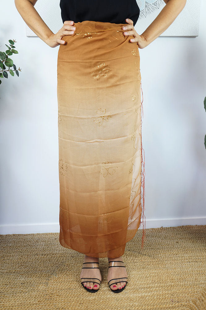 Gold Embossed Polyester Sarong