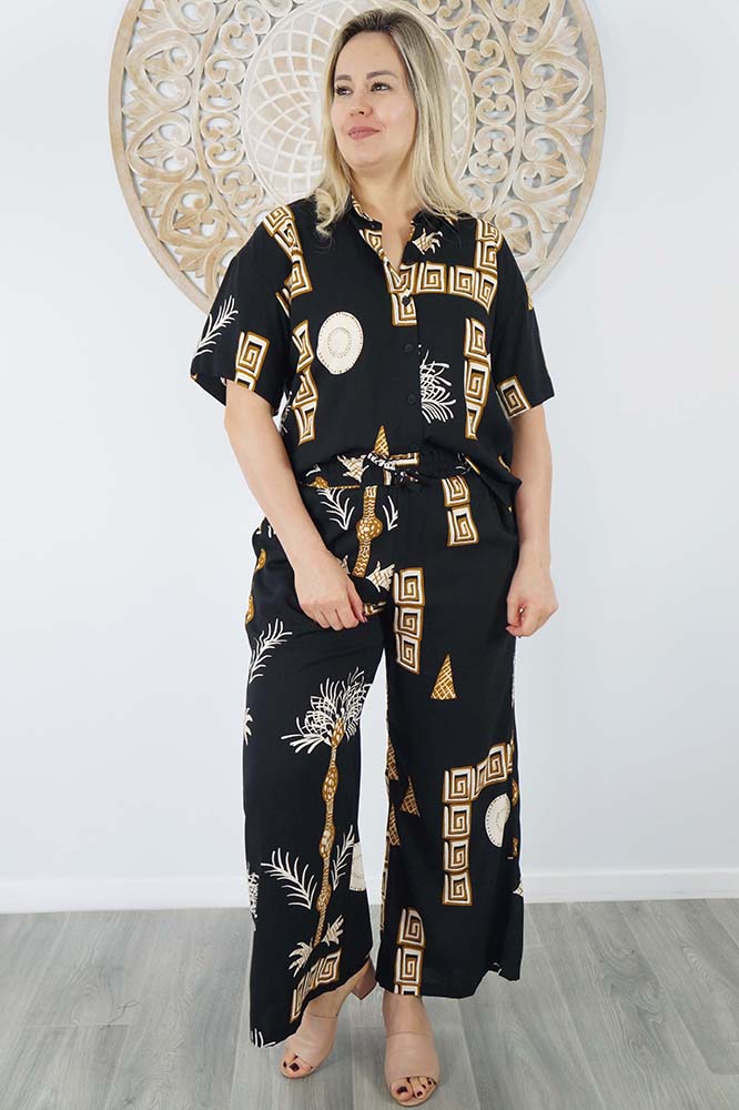 Abbey Shirt & Wide Leg Pant Set