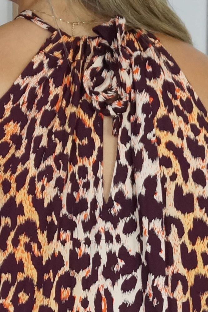Long Chloe Dress "Leopard"
