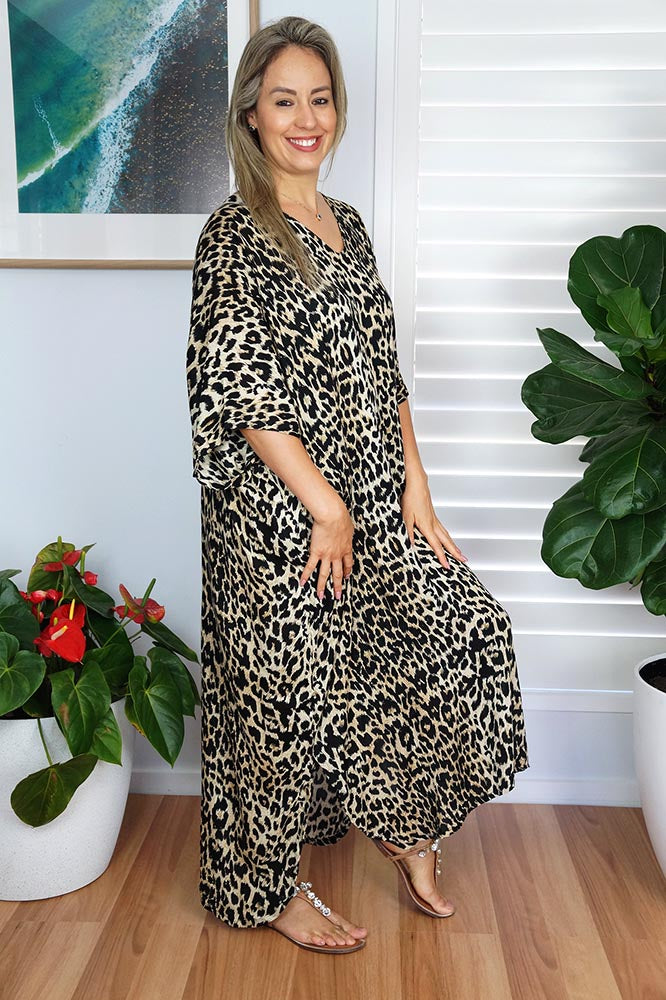 Long Kaftan Leopard