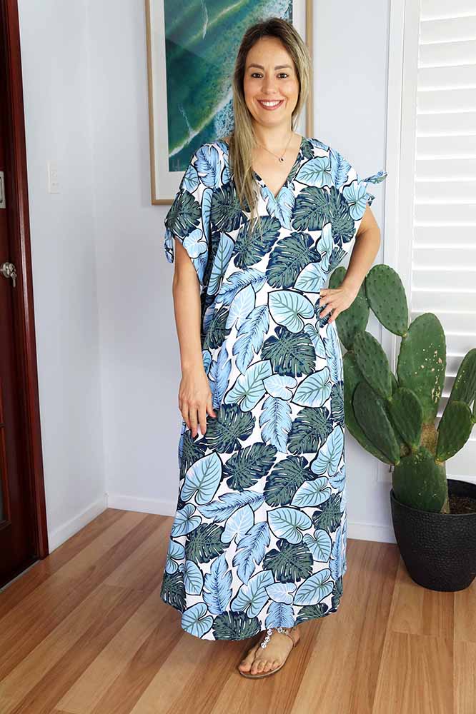 Mykonos Dress "Leaves"