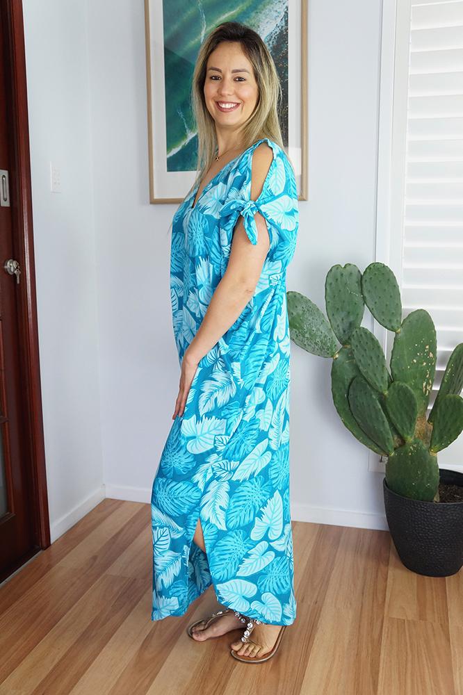 Mykonos Dress "Leaves"
