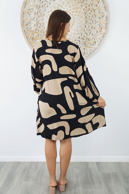 Avocado Dress "Abstract Geo"