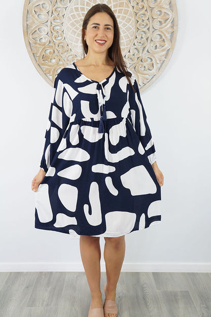 Avocado Dress "Abstract Geo"