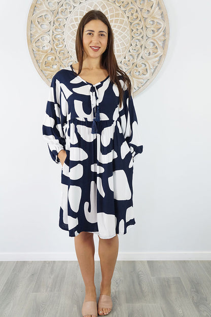 Avocado Dress "Abstract Geo"
