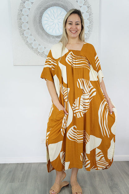 Bermuda Kaftan "Footprints"
