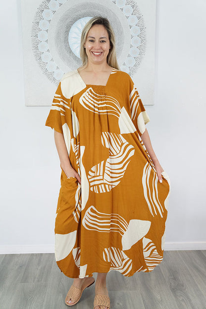 Bermuda Kaftan "Footprints"