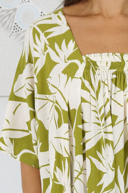 Bermuda Kaftan "Leafy"