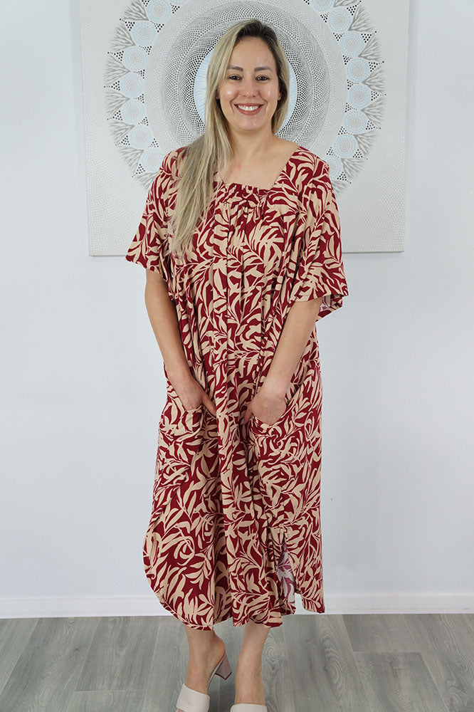 Bermuda Kaftan "Wild Leaf"