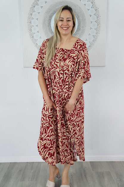 Bermuda Kaftan "Wild Leaf"
