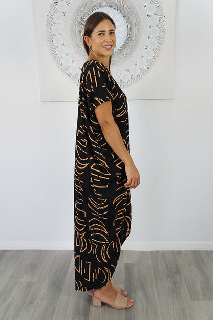 Frilled Toga Dress "Half Moon"