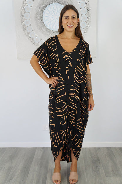 Frilled Toga Dress "Half Moon"