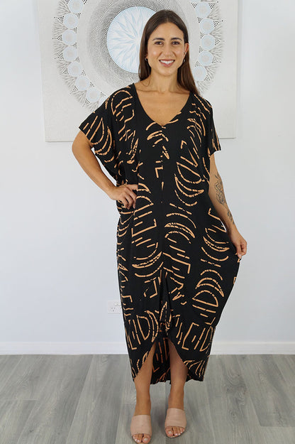 Frilled Toga Dress "Half Moon"