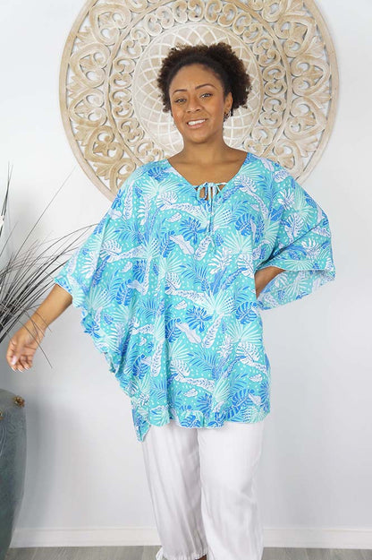 Jasmin Top "Tropical Leaves"