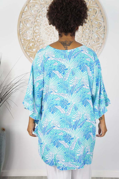Jasmin Top "Tropical Leaves"
