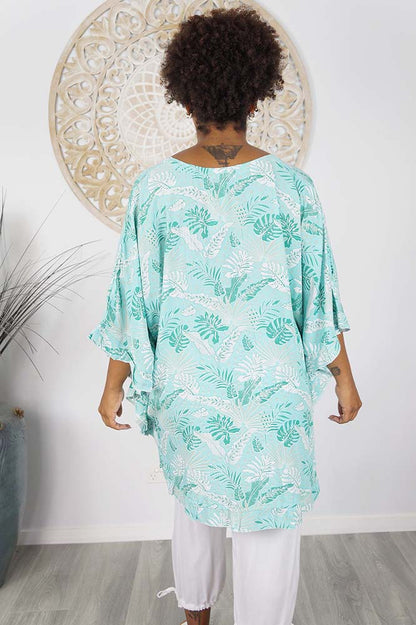 Jasmin Top "Tropical Leaves"