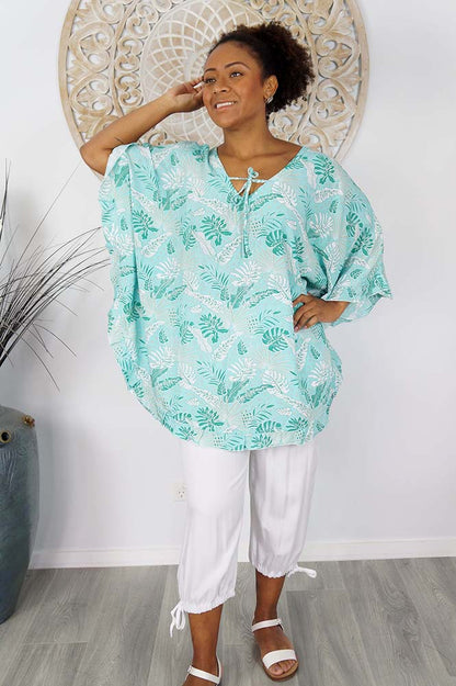 Jasmin Top "Tropical Leaves"