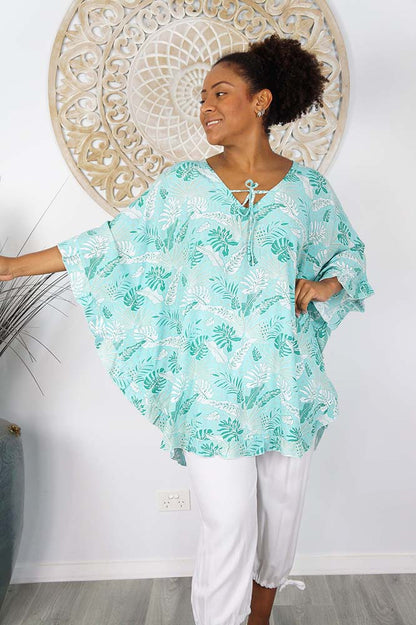 Jasmin Top "Tropical Leaves"