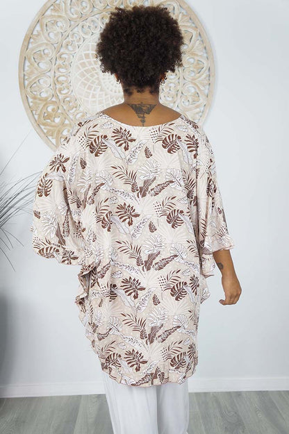 Jasmin Top "Tropical Leaves"