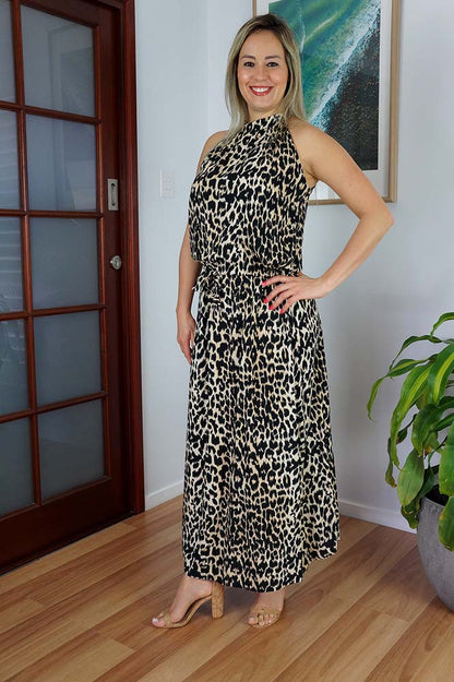 Long Chloe Dress "Leopard"