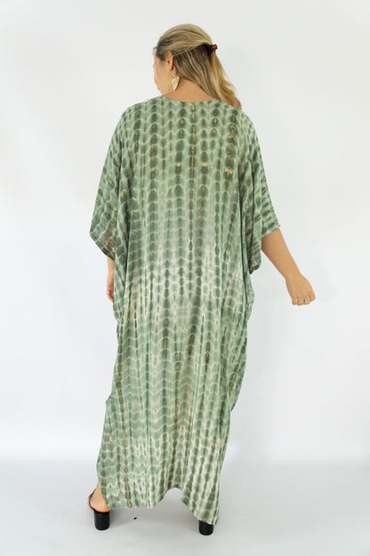Long Kaftan "Crackle" Tie Dye
