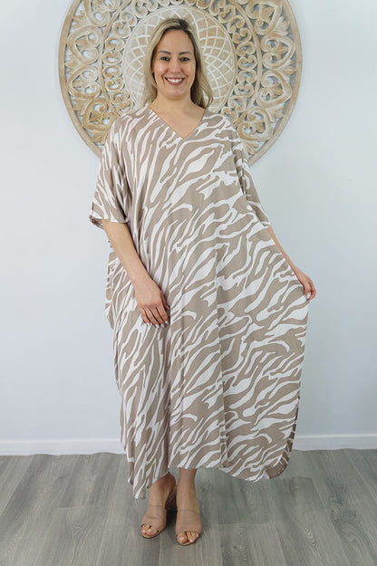 Long Kaftan "Large Zebra"