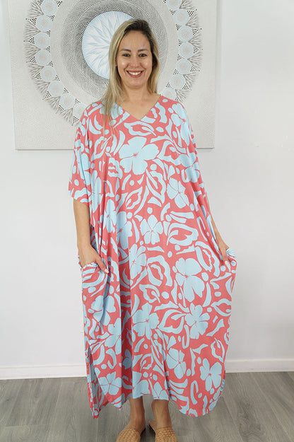 Premium Long Kaftan "Island Flower"
