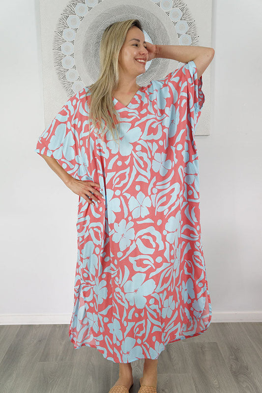 Premium Long Kaftan "Island Flower"