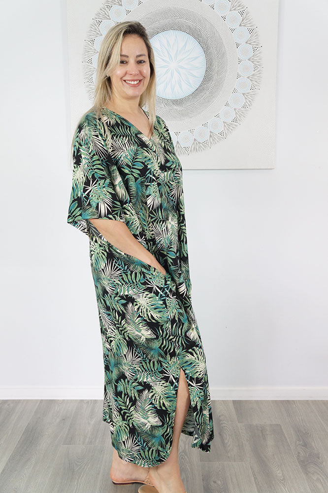 Premium Long Kaftan "Tree Fern"