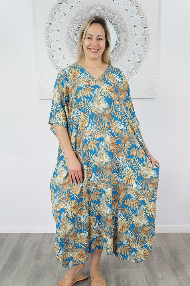 Premium Long Kaftan "Tree Fern"