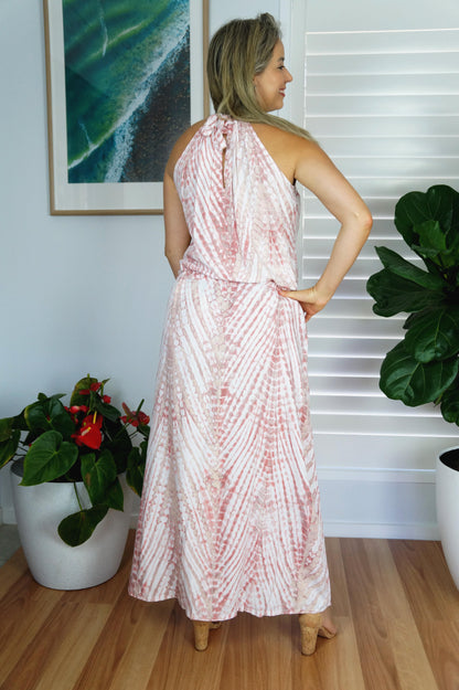 Long Chloe Dress "Feather" Tie Dye