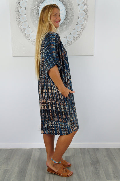 Resort Dress "Crackle" Tie Dye
