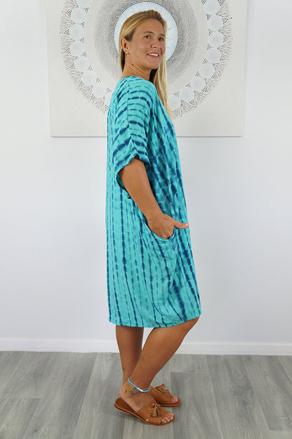 Resort Dress "Crackle" Tie Dye