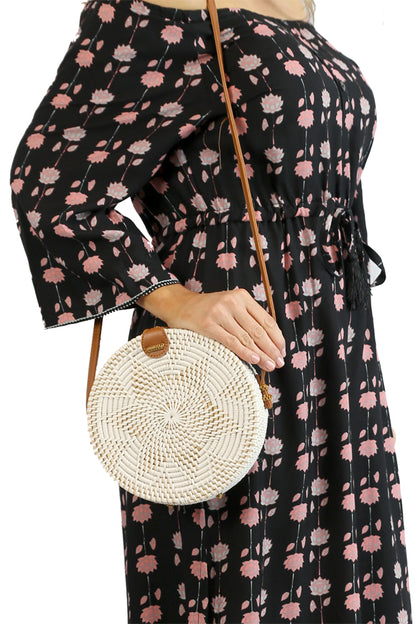 Round Woven Rattan Bag (diameter is 20cm)