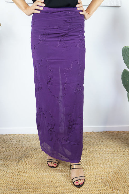 Embroidered Chiffon Sarong