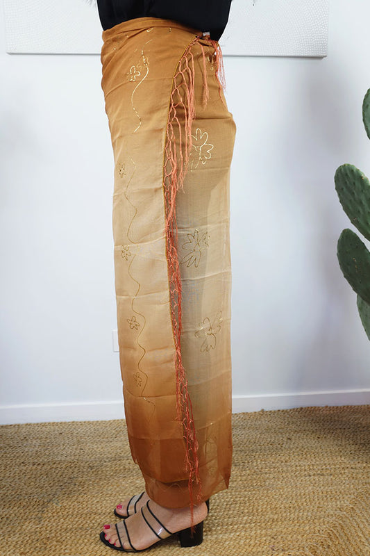 Gold Embossed Polyester Sarong