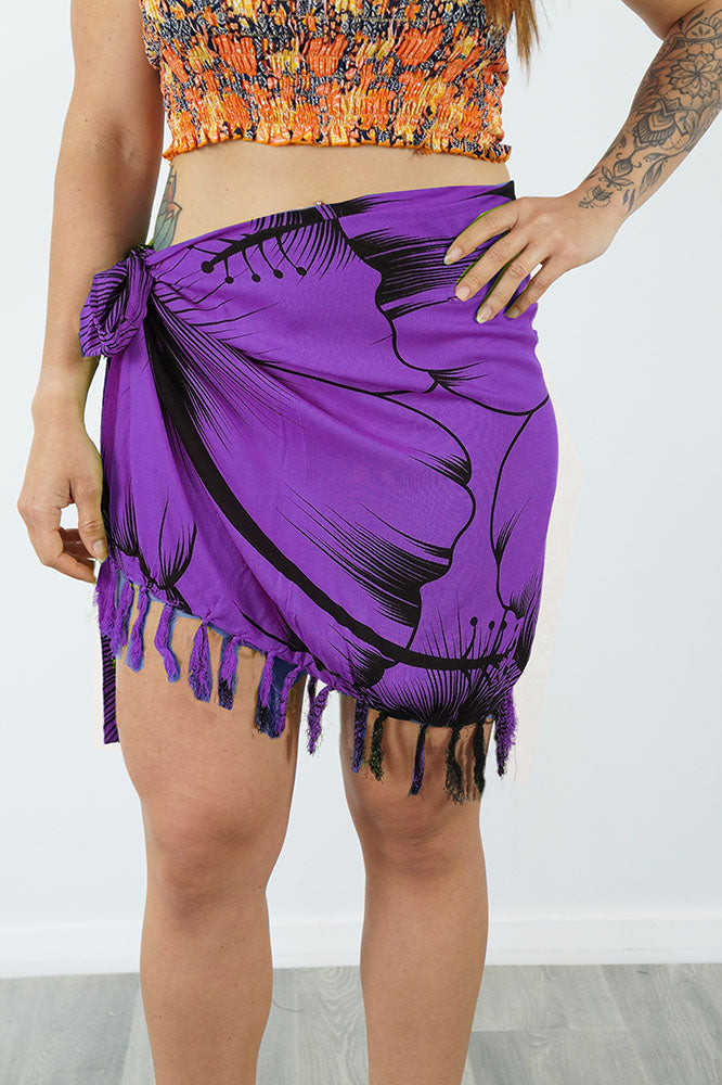 Short Bikini Tie "Big Hibiscus"