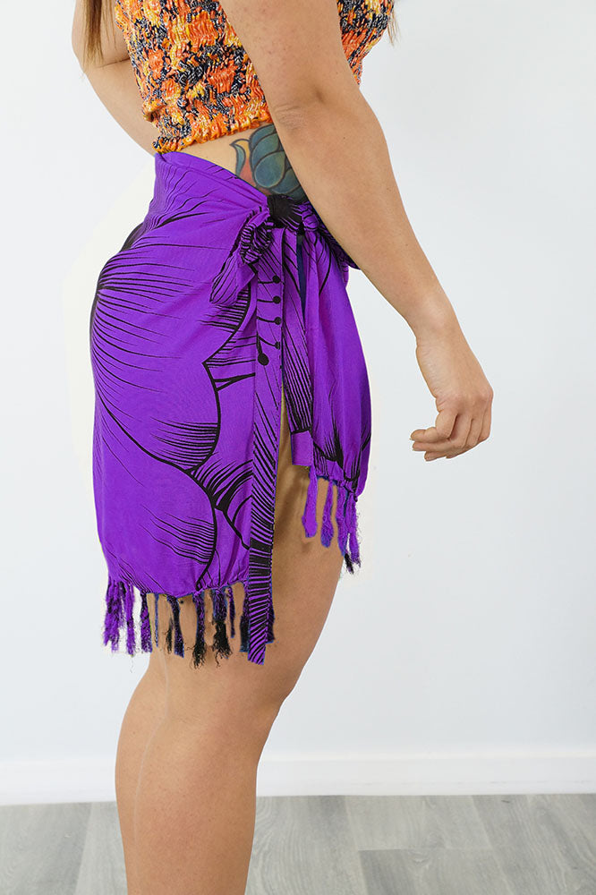 Short Bikini Tie "Big Hibiscus"